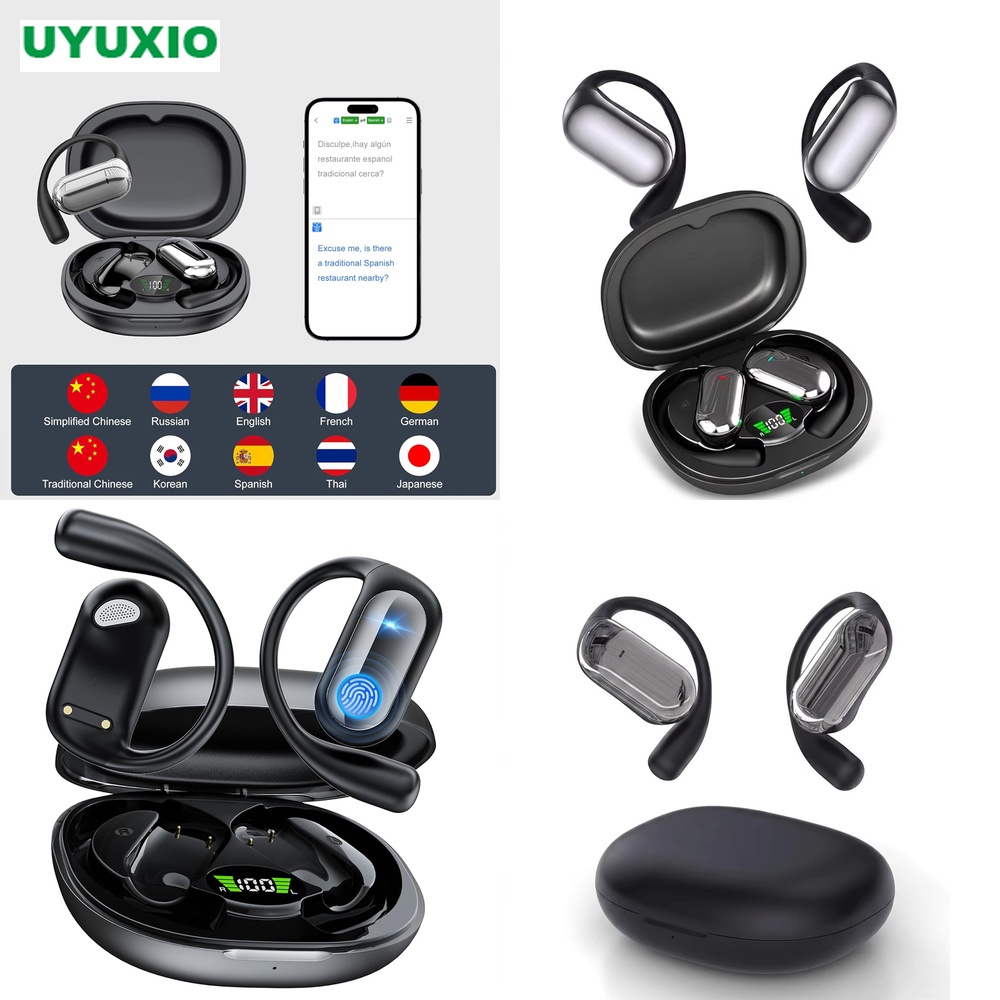 Earbuds Anc Wireless - Perangkat Penerjemah Bahasa Canggih OWS Open-Ear