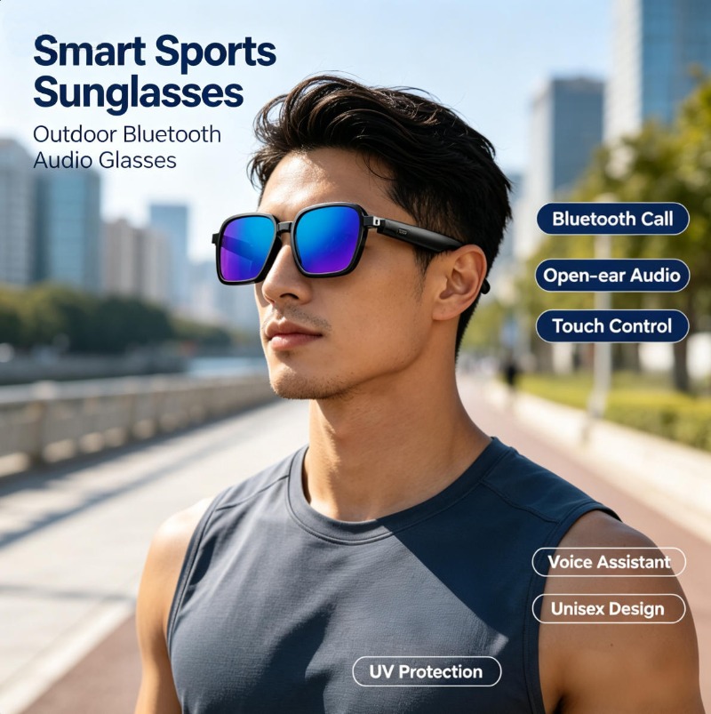 Portable Translator Device - Kacamata Olahraga Pintar Baru 2026 Unisex,