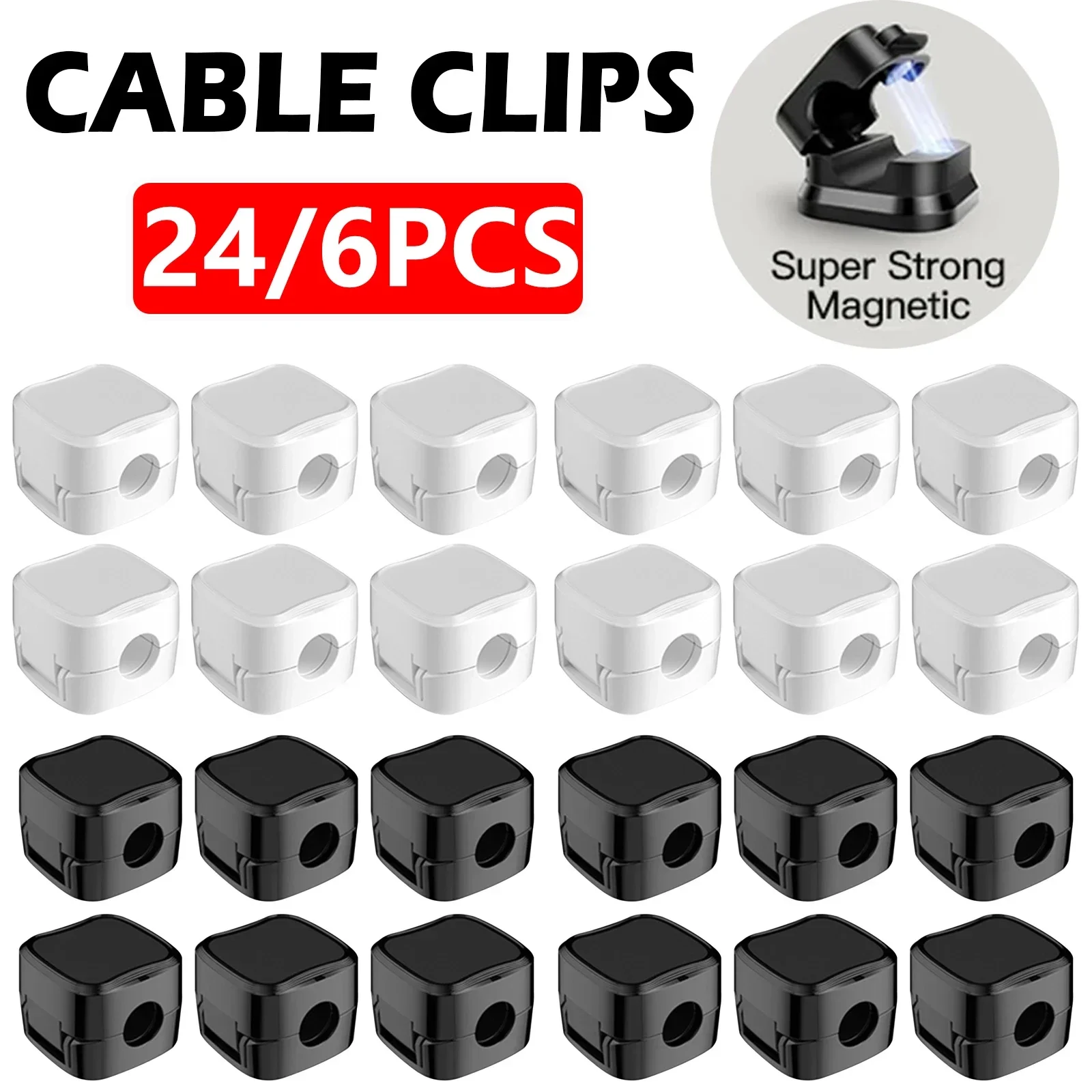 Magnetic Charging Cable - 6 buah klip Organiser kabel magnetik,