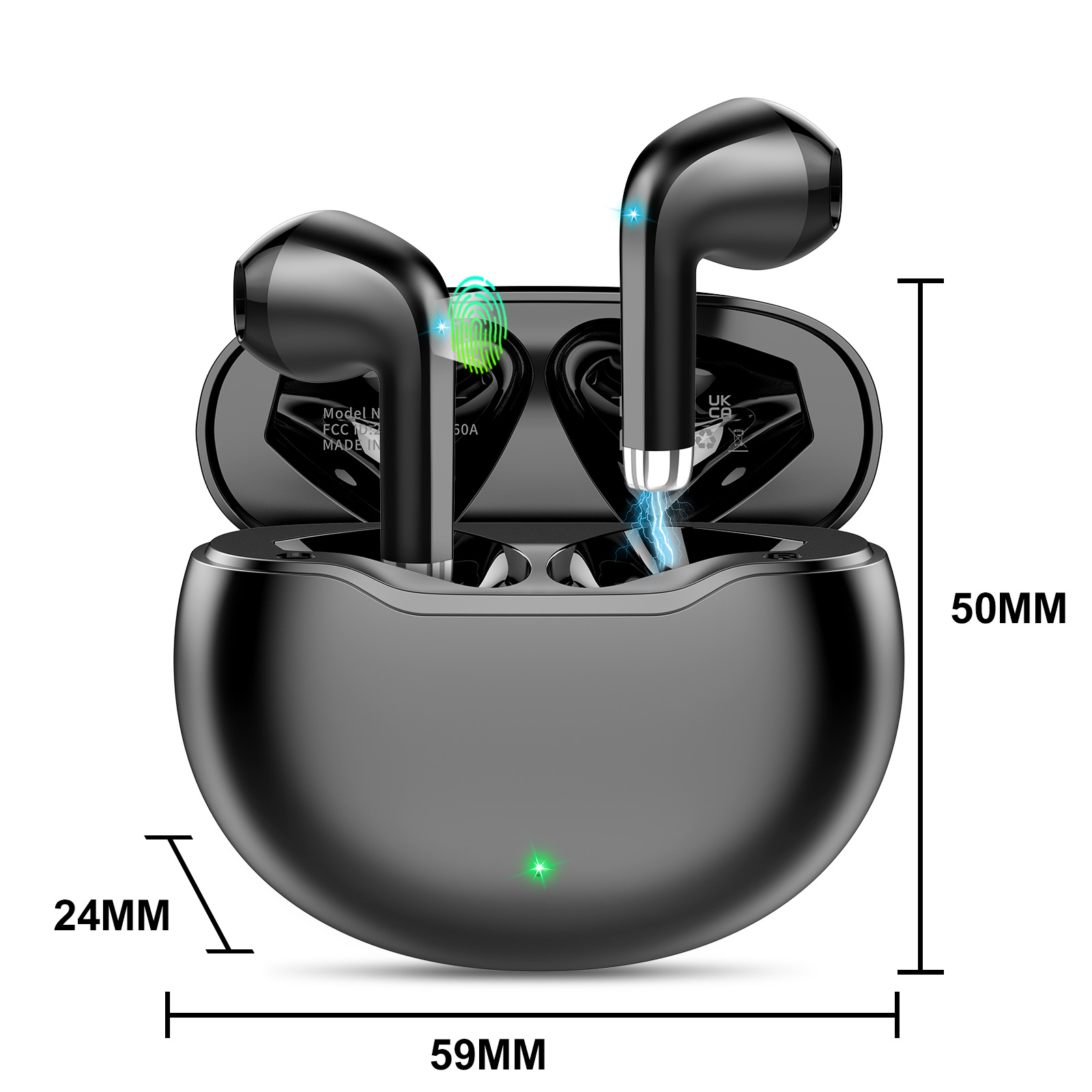 Earbuds Anc Wireless - T6 Earbud Nirkabel Bluetooth 5.3 ANC