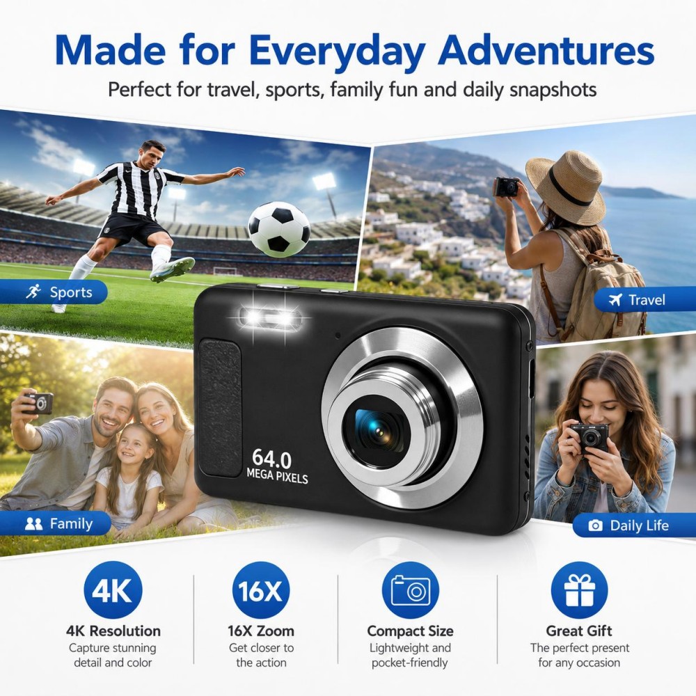 Kamera Digital Portabel 4K Ult - Electronic Gadgets For Home ulasan dan harga
