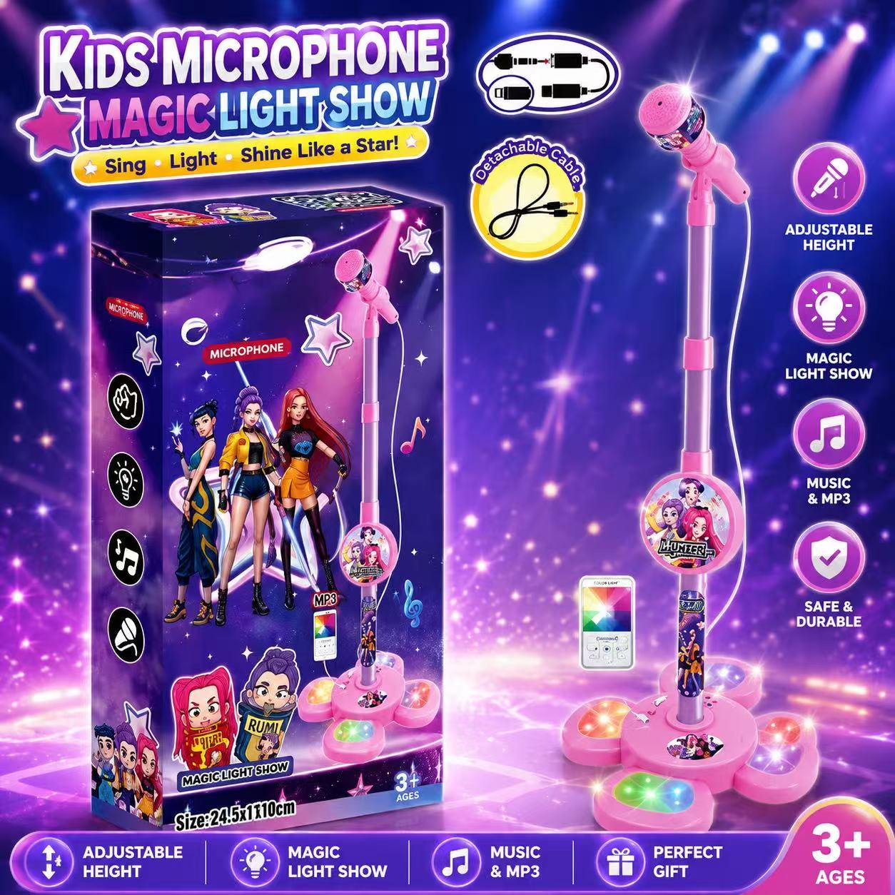 Mikrofon Karaoke dengan Stand, - Portable Translator Device ulasan dan harga